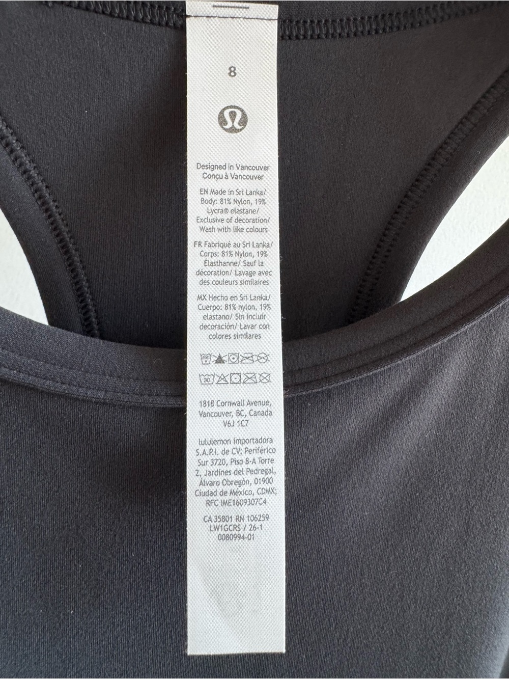 Lululemon Black Performance Racerback Tank - Picture 3 of 4